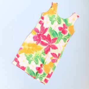 Jams World Orchadia Sheath Dress Size Large Tropical Resort Vintage Retro Hawaii